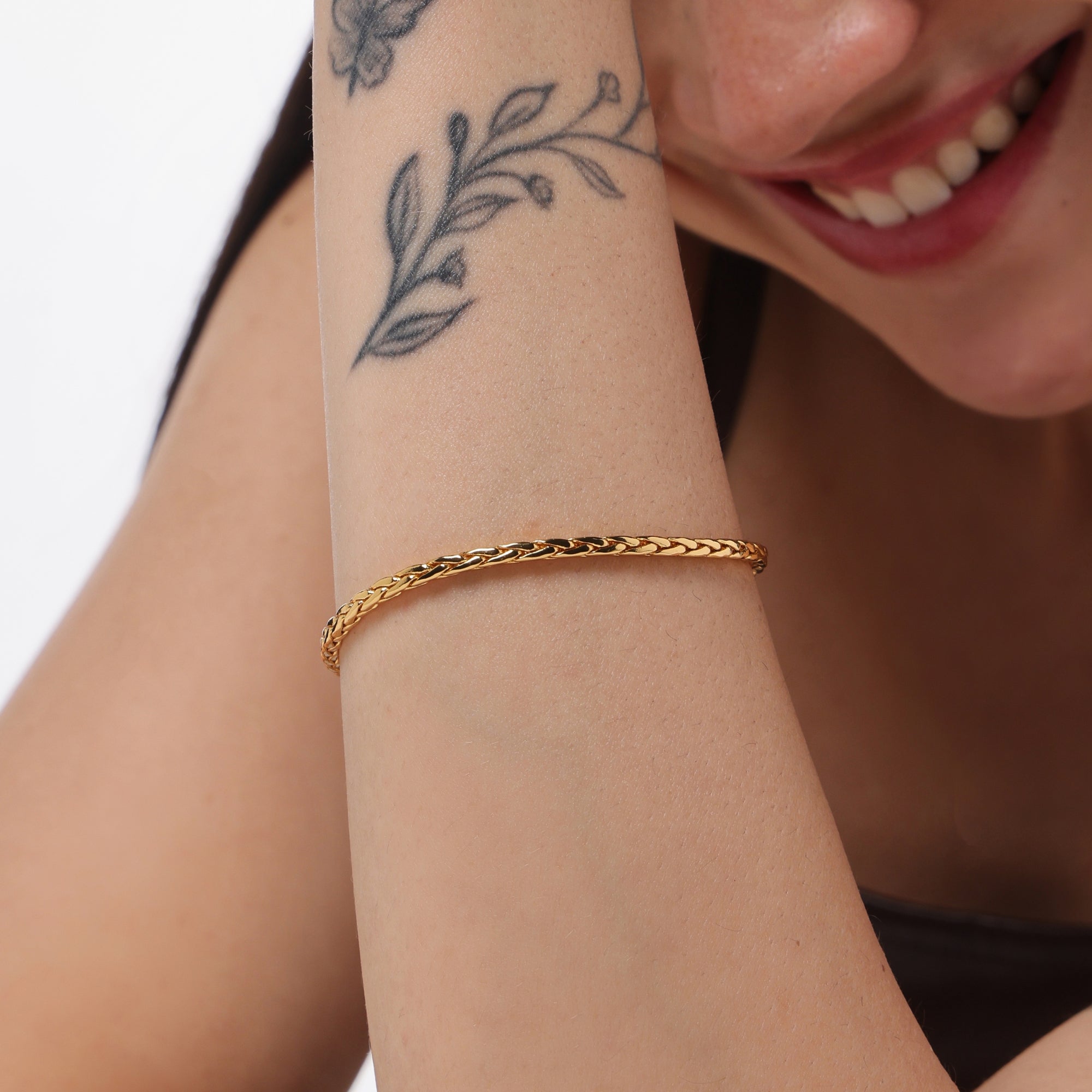 Wheat Chain Bracelet — 14K gold-plated recycled brass bracelet by Sucra