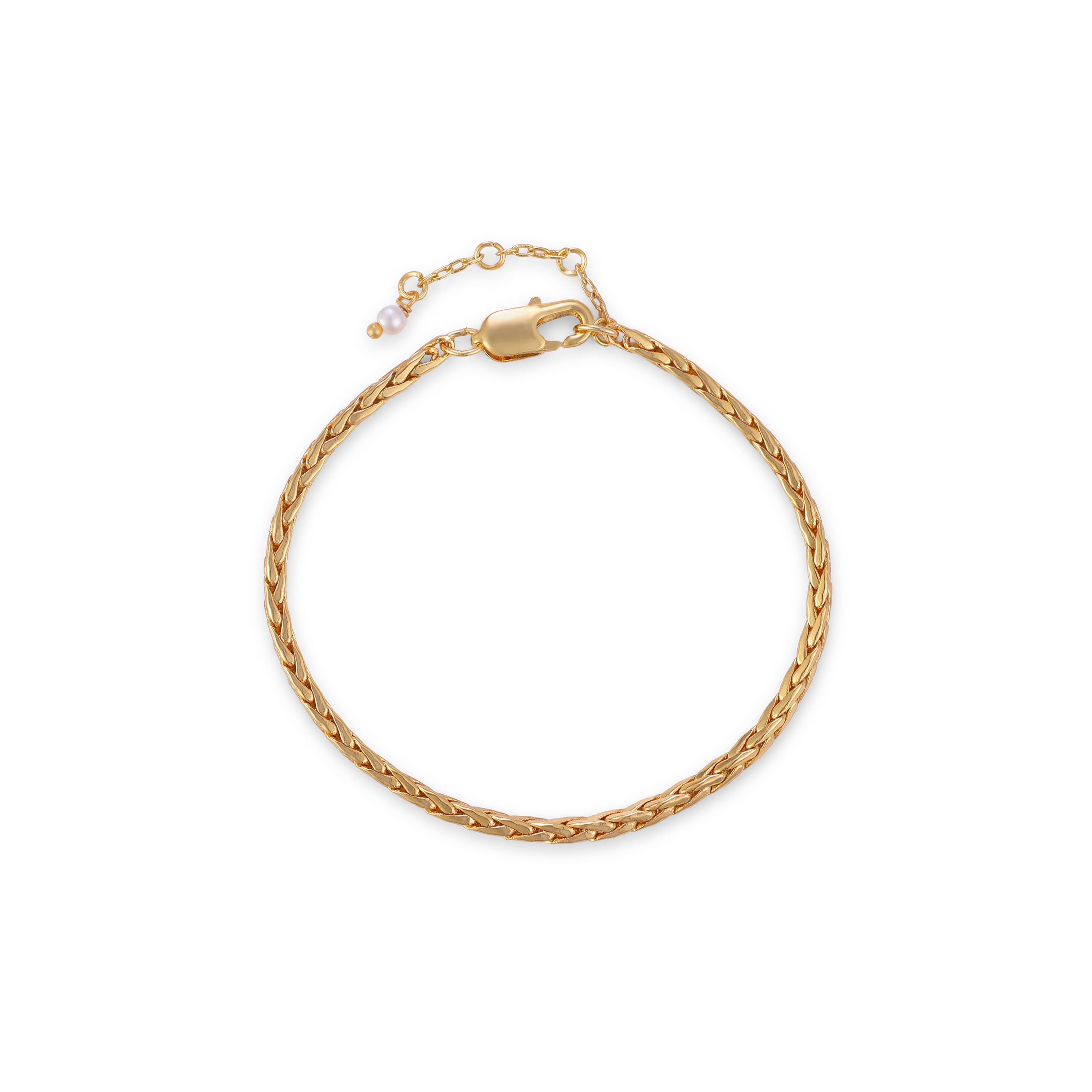 The Wheat Chain Set - gold wheat chain bracelet by Sucra