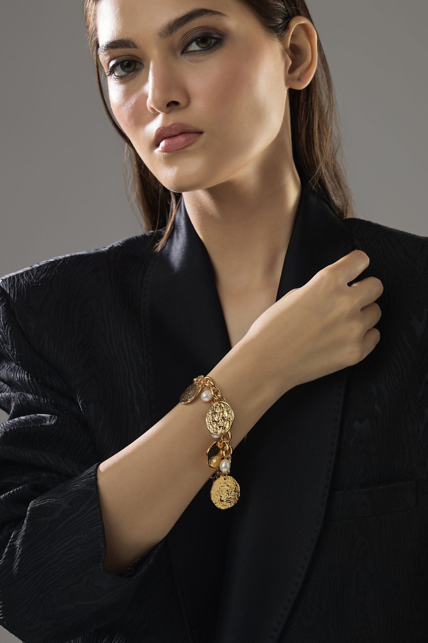 Aurelia Coin & Pearl Charm Bracelet