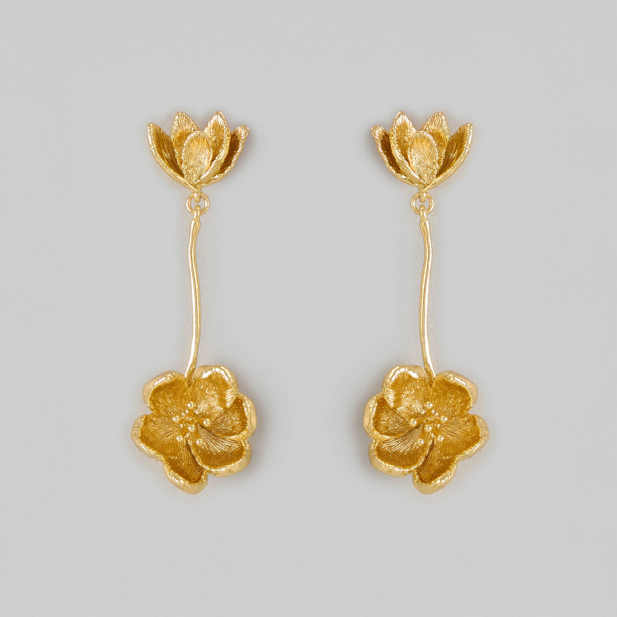 Golden Bloom Drop Earrings