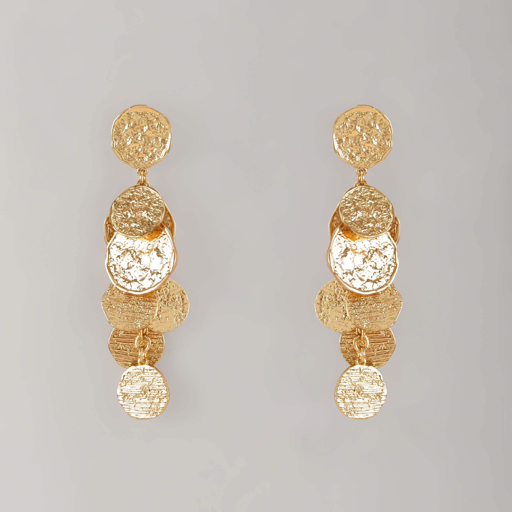 Golden Cascade Medallion Earrings