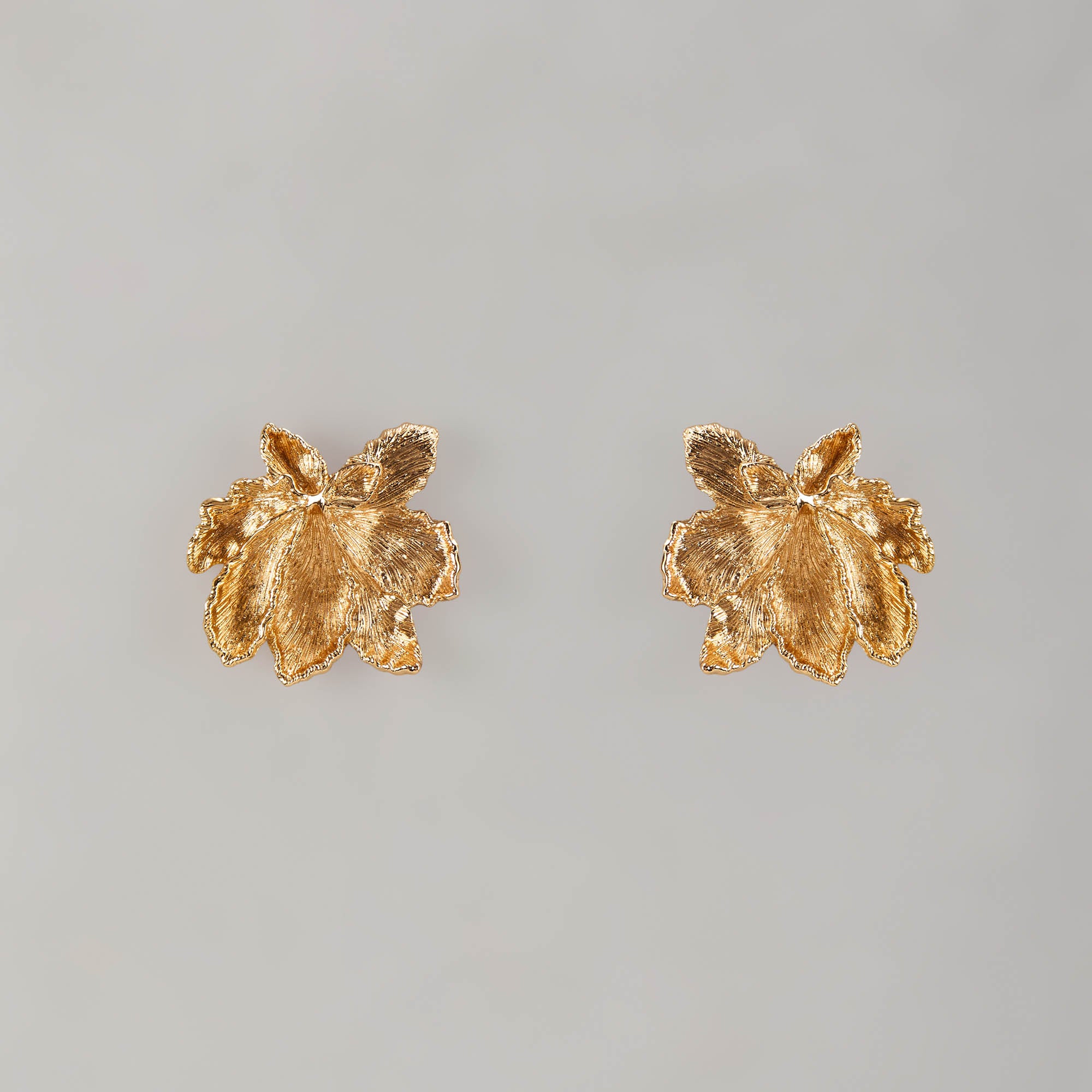 Golden Orchid Bloom Earrings