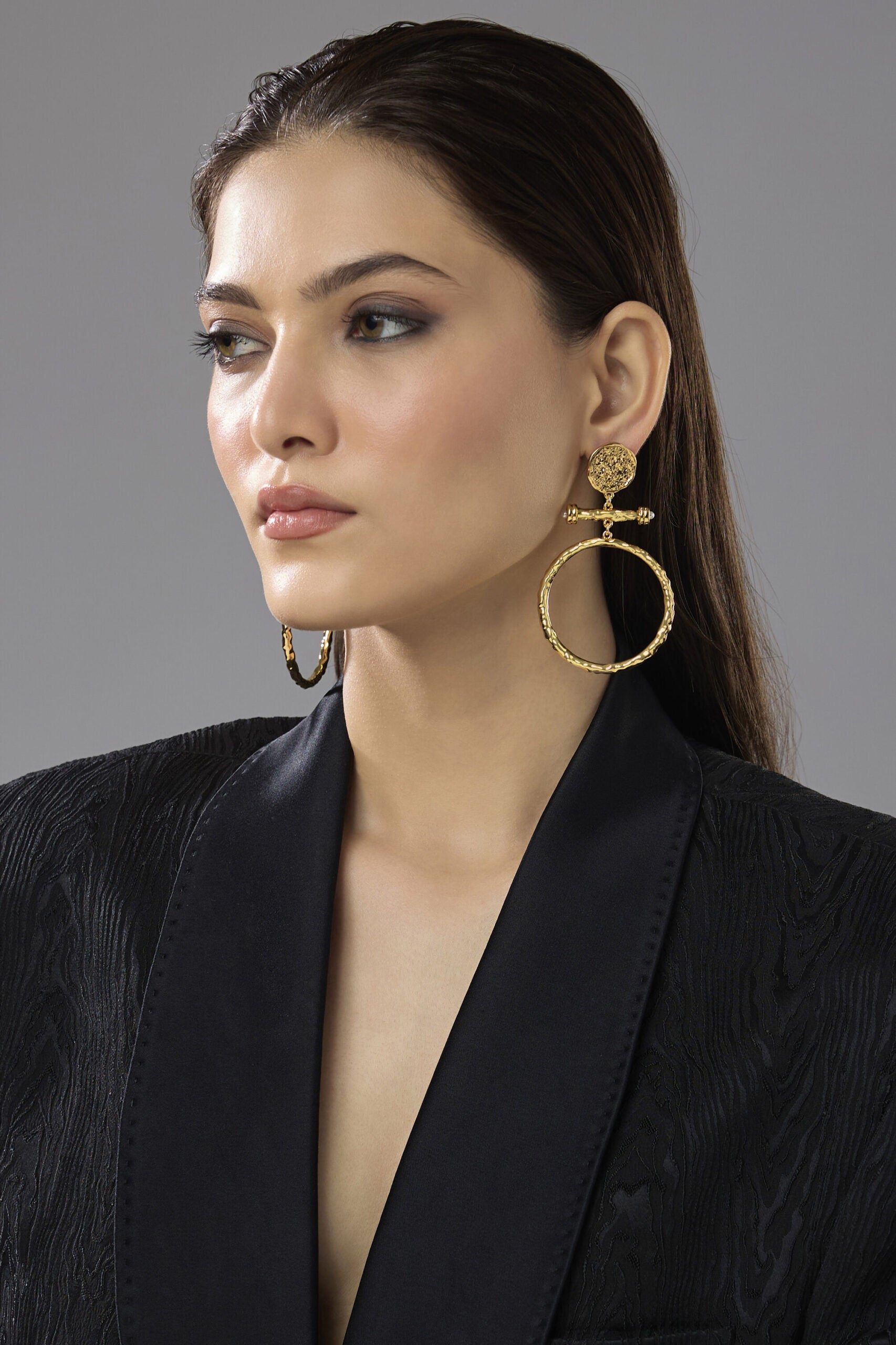 Golden Orbit Statement Earrings