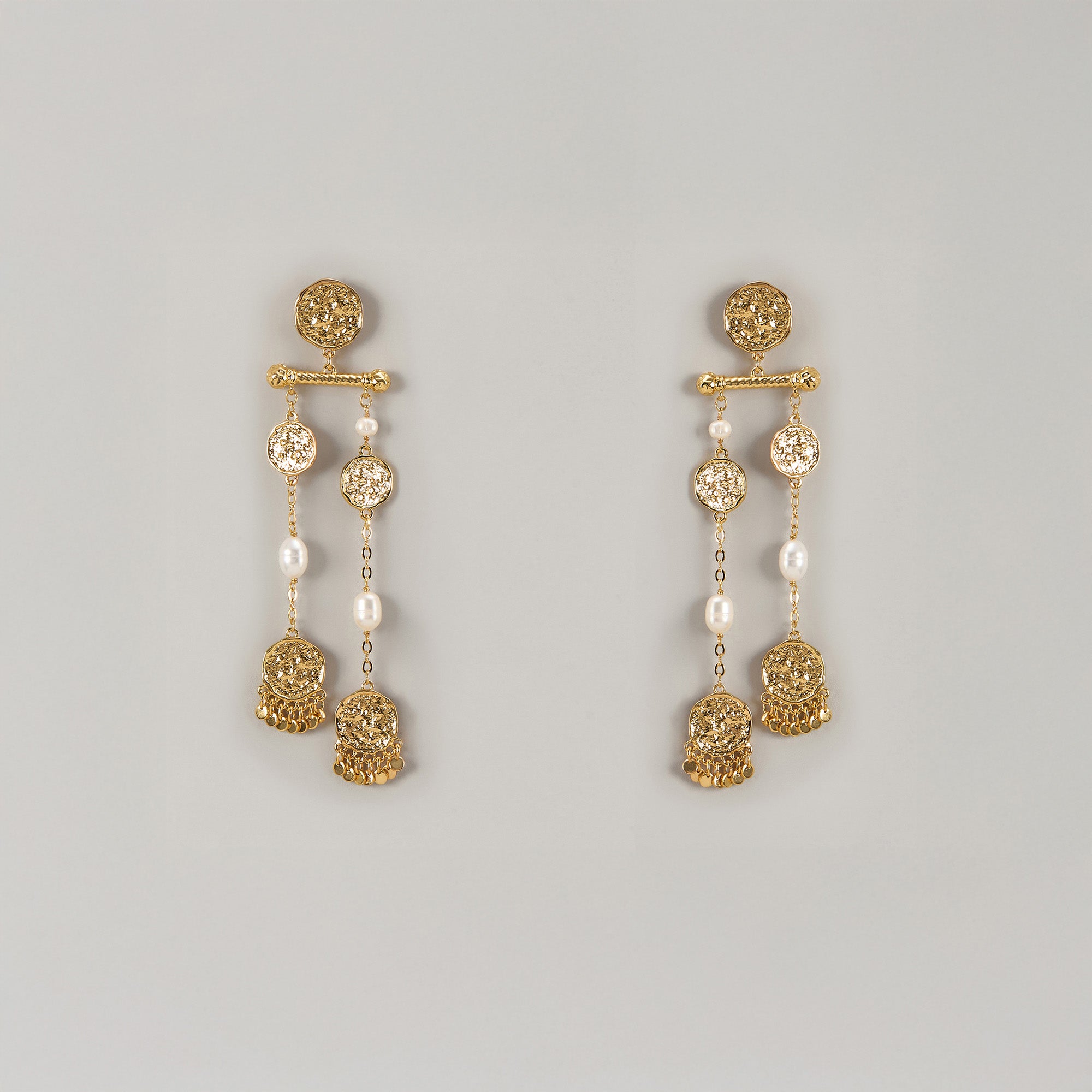 Golden Royale Pearl Drop Earrings