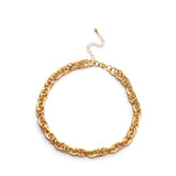 Lustre Links Necklace - gold twisted rope link chain necklace by Sucra