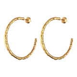 Vela Arc Hoop Earrings - gold textured arc hoop earrings by Sucra