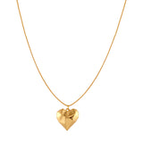 Origami Heart Pendant Necklace - gold faceted heart pendant on a fine chain by Sucra