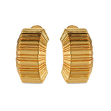 Golden Fan Arc Earrings - gold ribbed fan hoop earrings by Sucra