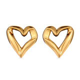 Heart Whispers Earrings - gold open heart earrings by Sucra