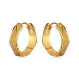 Faceted Gleam Hoop Earrings - gold faceted chunky hoop earrings by Sucra