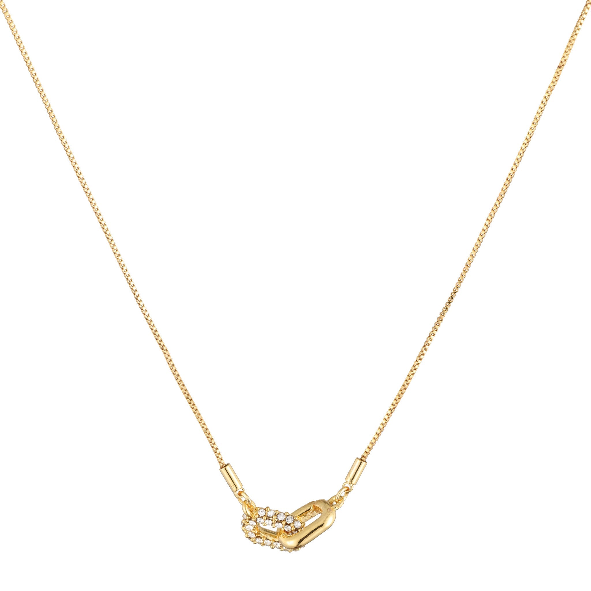The Lien Set - fine gold chain with a stone-set link pendant by Sucra
