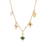 The Safari Set - gold chain necklace with safari charms and a pearl by Sucra