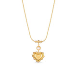 Aurora Heart Necklace - gold heart pendant necklace with a small freshwater pearl by Sucra
