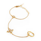 Auric Line Hand Harness - gold hand harness with a crystal butterfly charm by Sucra