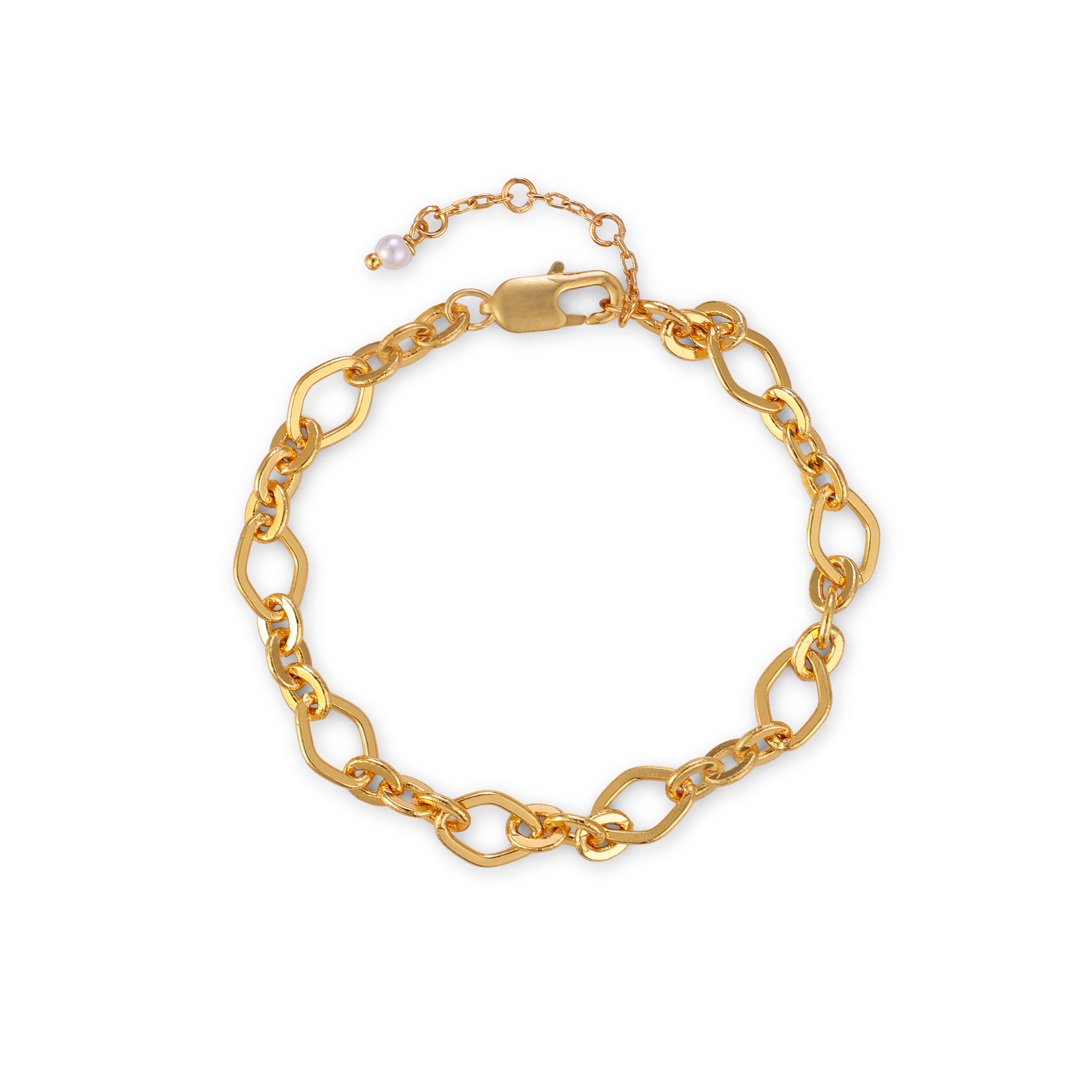 Bold Oval Link Bracelet — 14K gold-plated recycled brass bracelet by Sucra