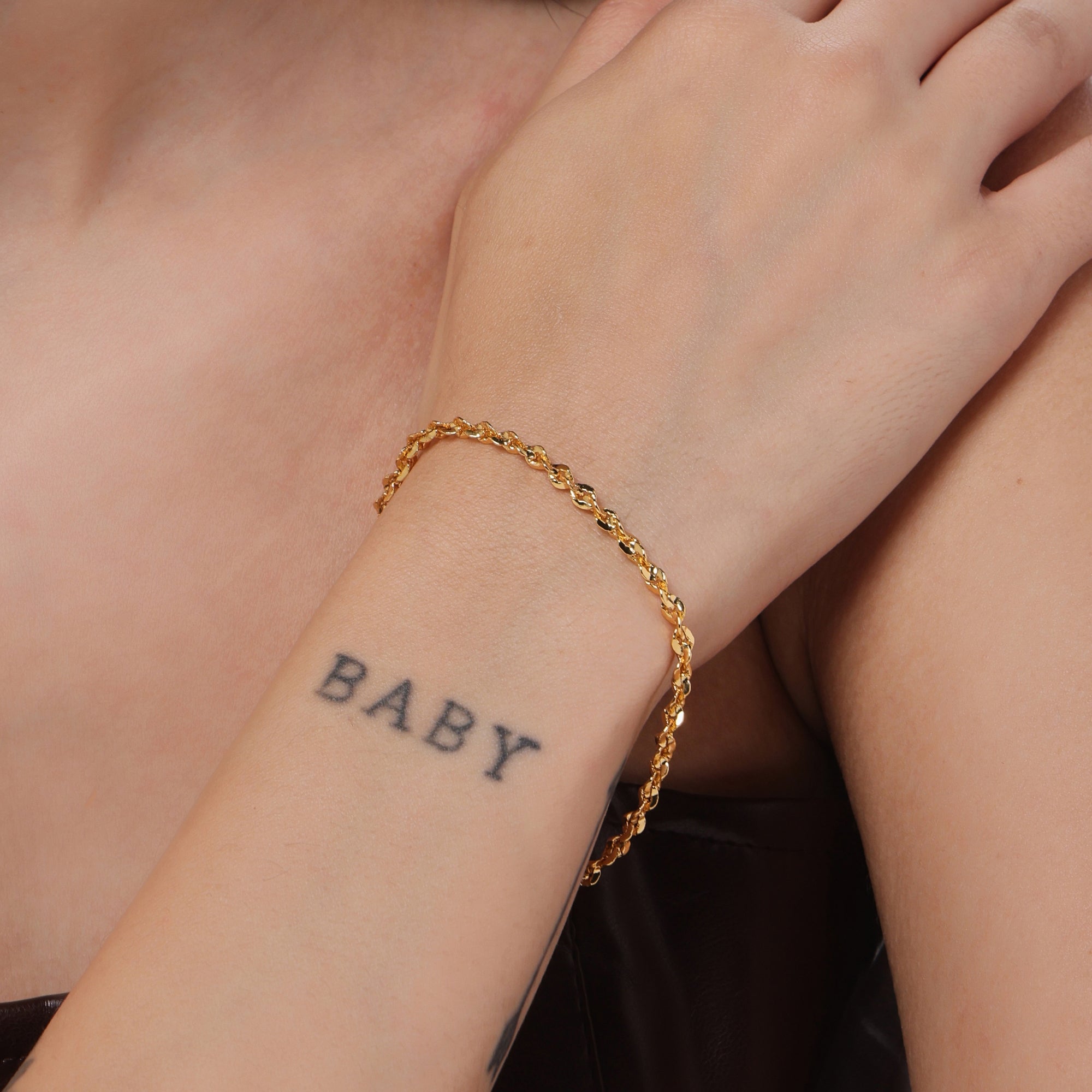 Shimmer Link Bracelet — 14K gold-plated recycled brass bracelet by Sucra