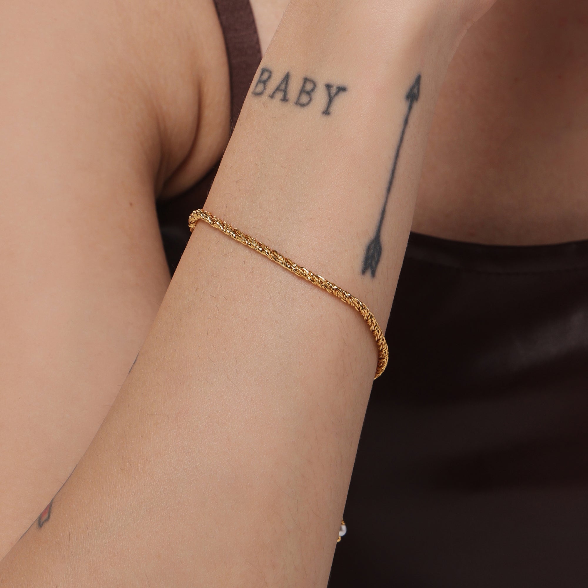 Woven Chain Bracelet — 14K gold-plated recycled brass bracelet by Sucra