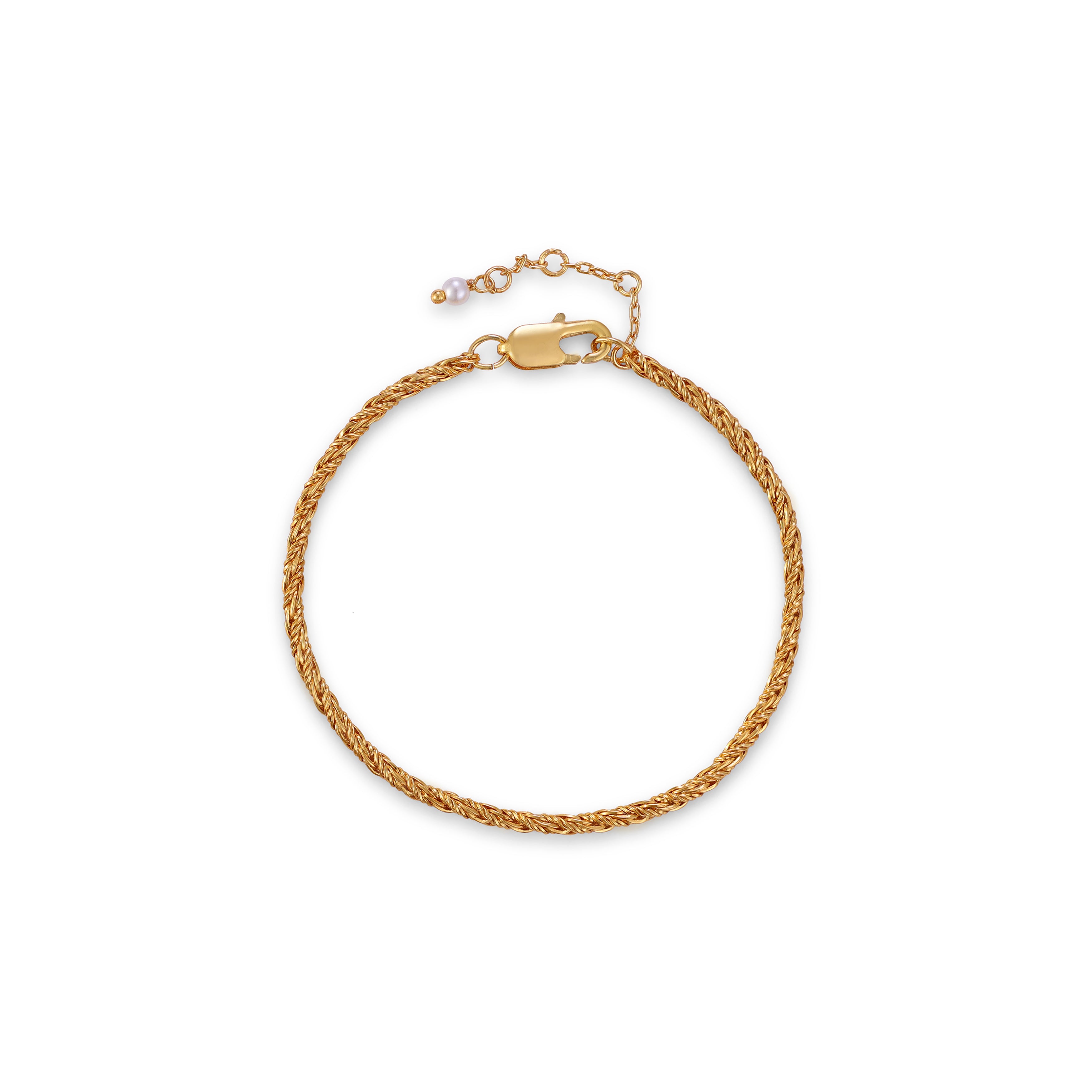 Woven Chain Bracelet — 14K gold-plated recycled brass bracelet by Sucra