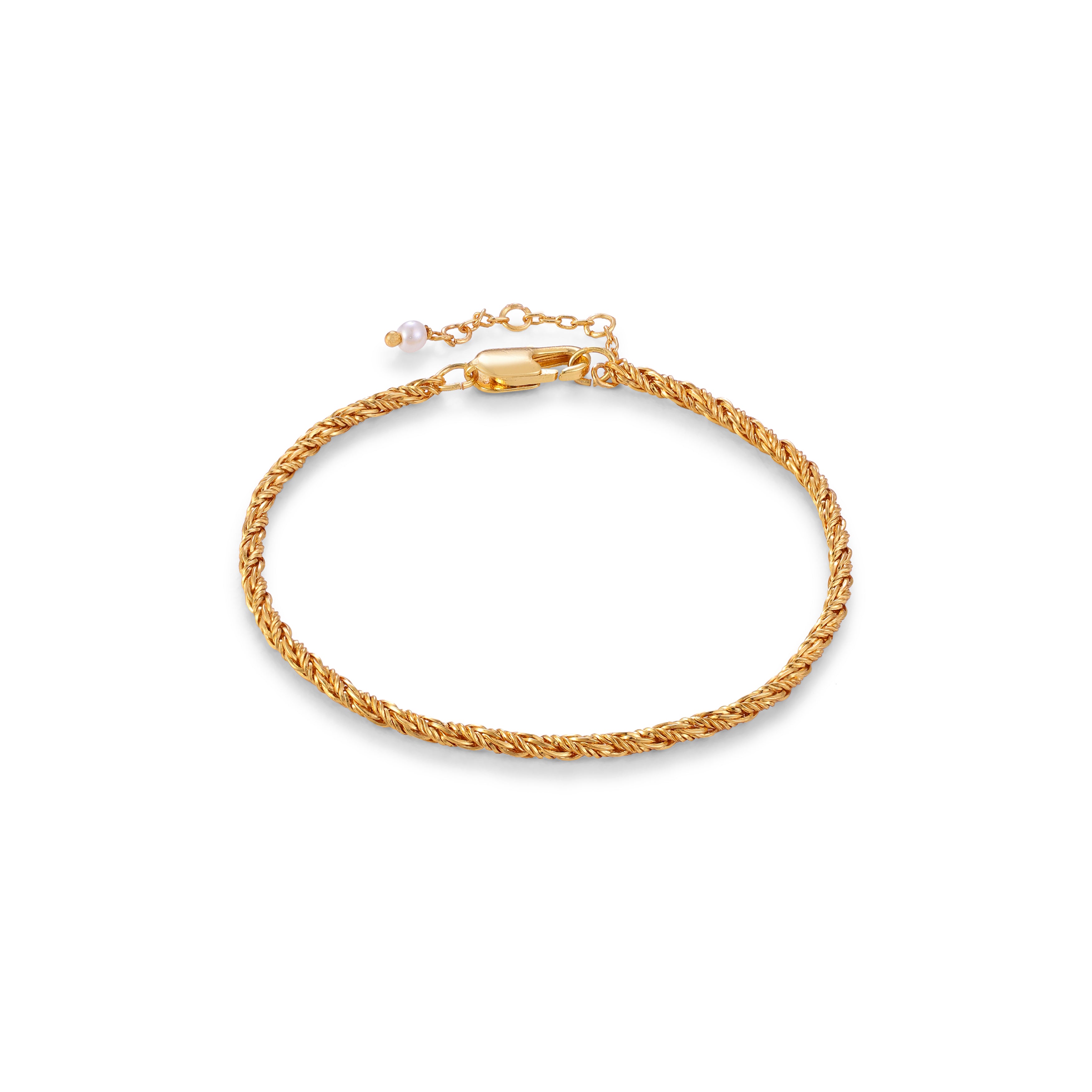 Woven Chain Bracelet — 14K gold-plated recycled brass bracelet by Sucra