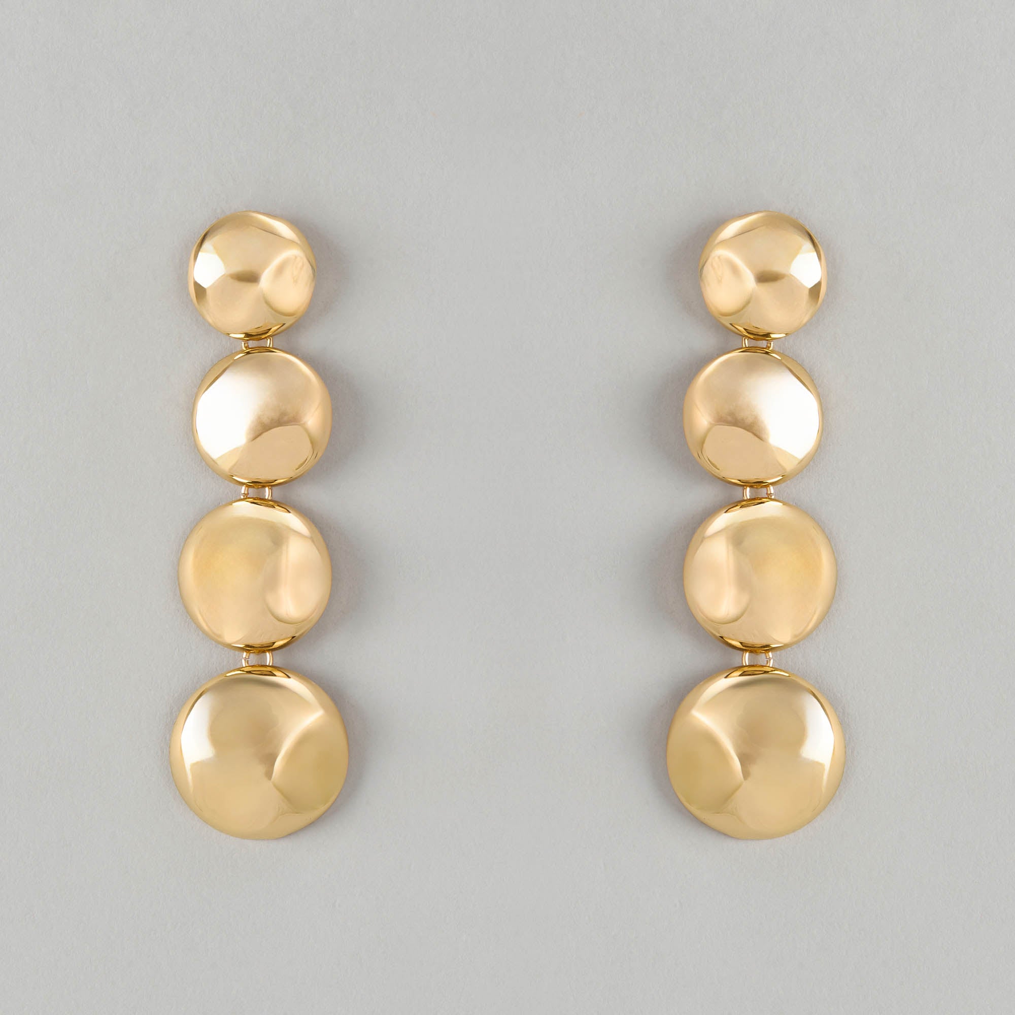 Golden Cascade Disc Earrings