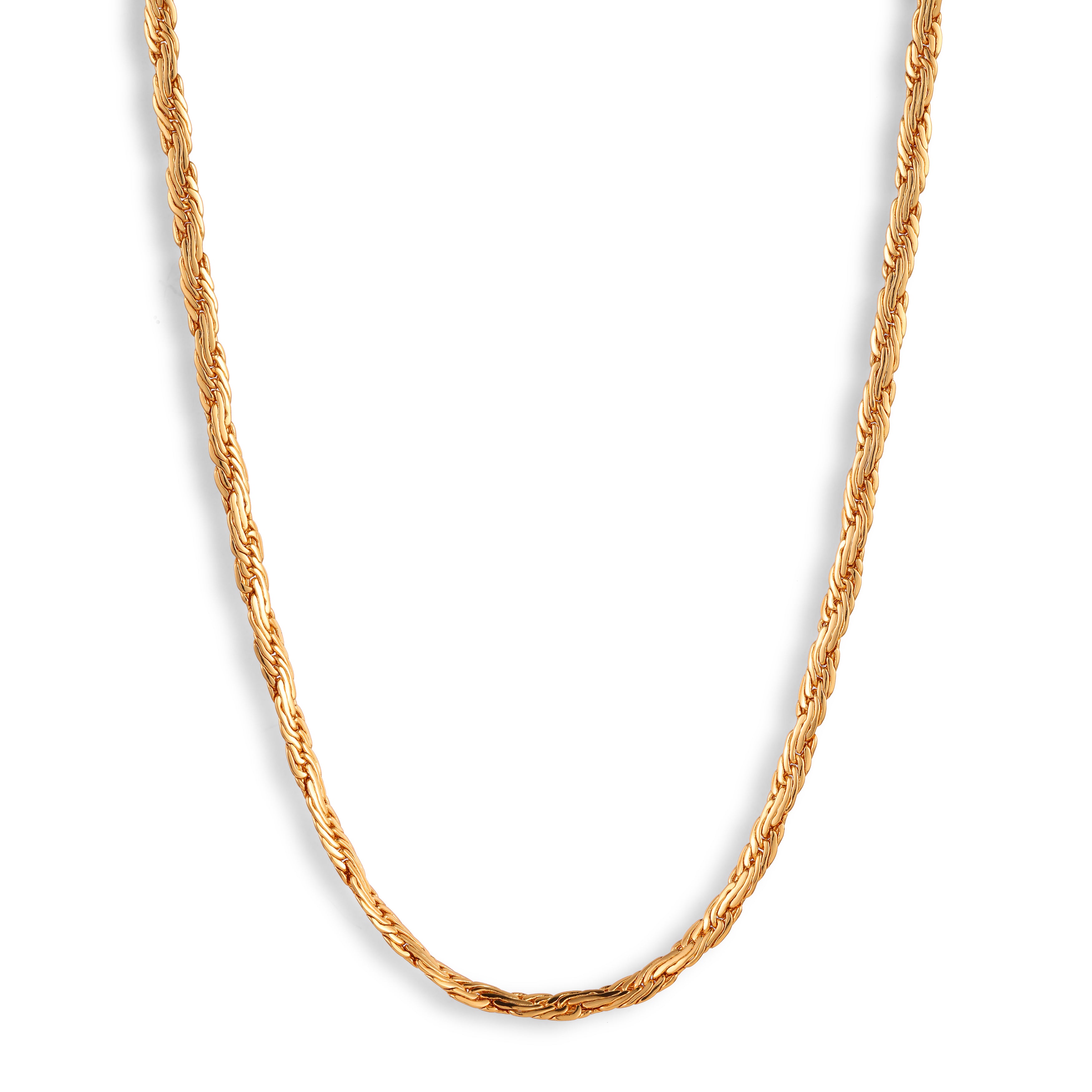 Rope Twist Necklace — 14K gold-plated recycled brass necklace by Sucra