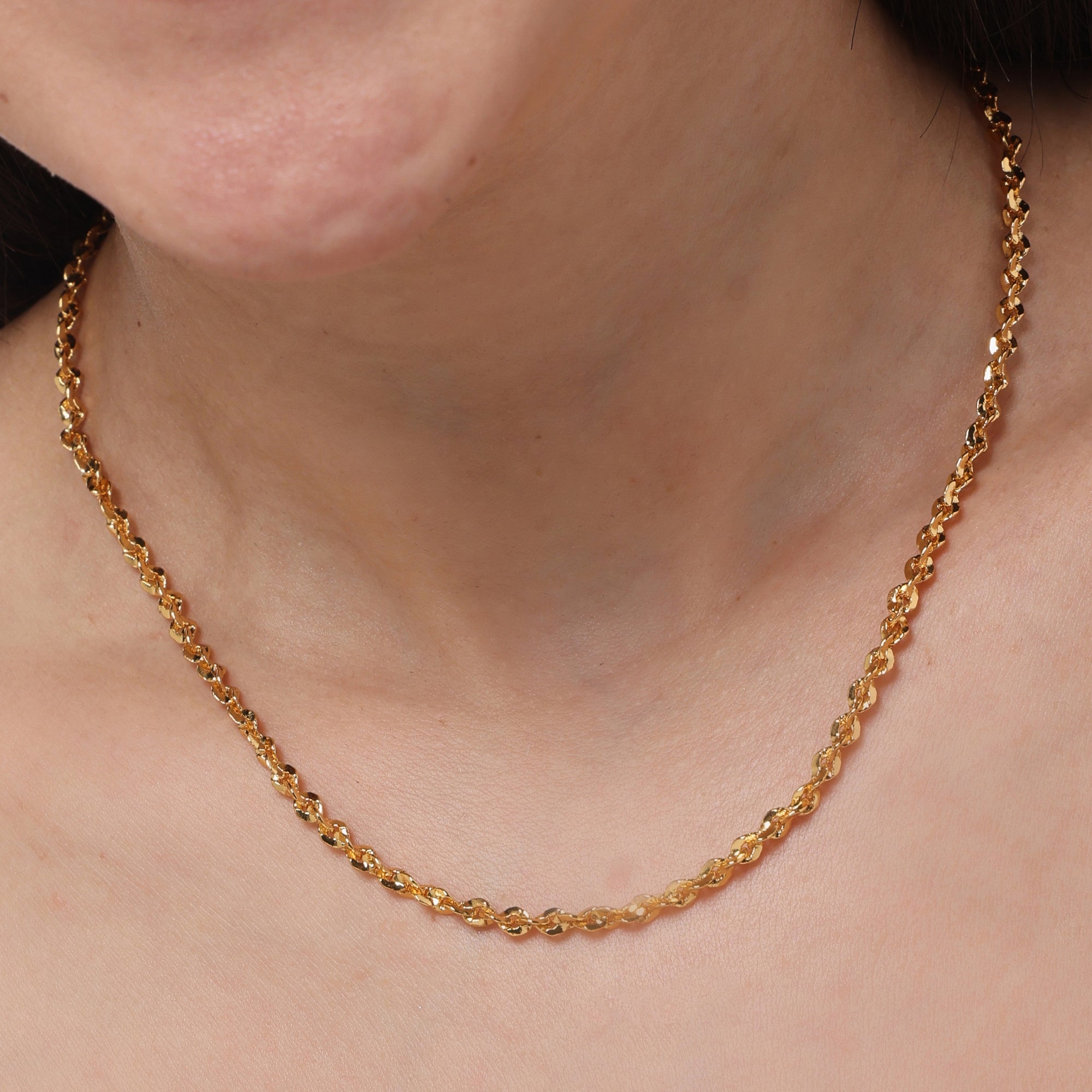 Shimmer Link Necklace — 14K gold-plated recycled brass necklace by Sucra
