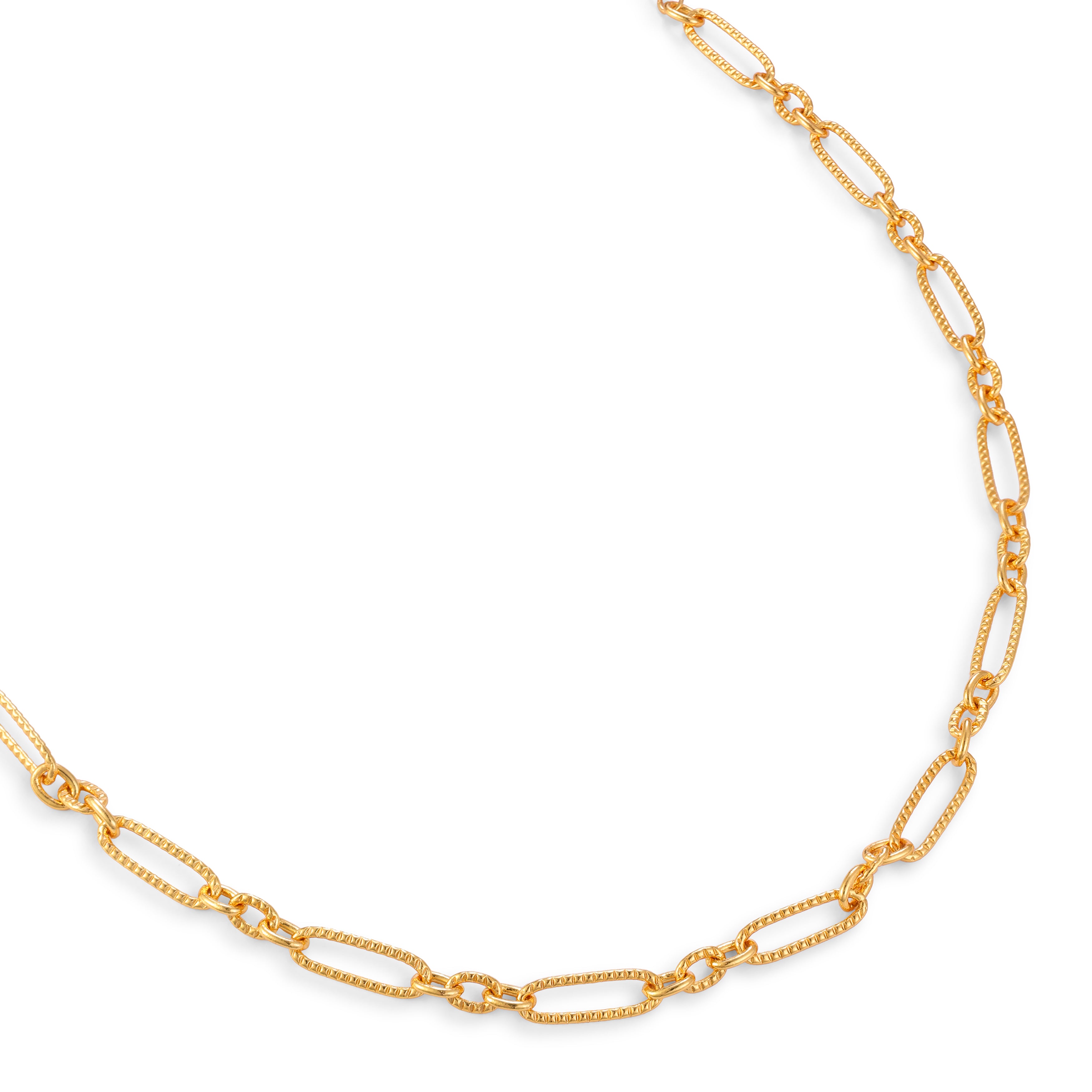 Textured Paperclip Chain Necklace — 14K gold-plated recycled brass necklace by Sucra