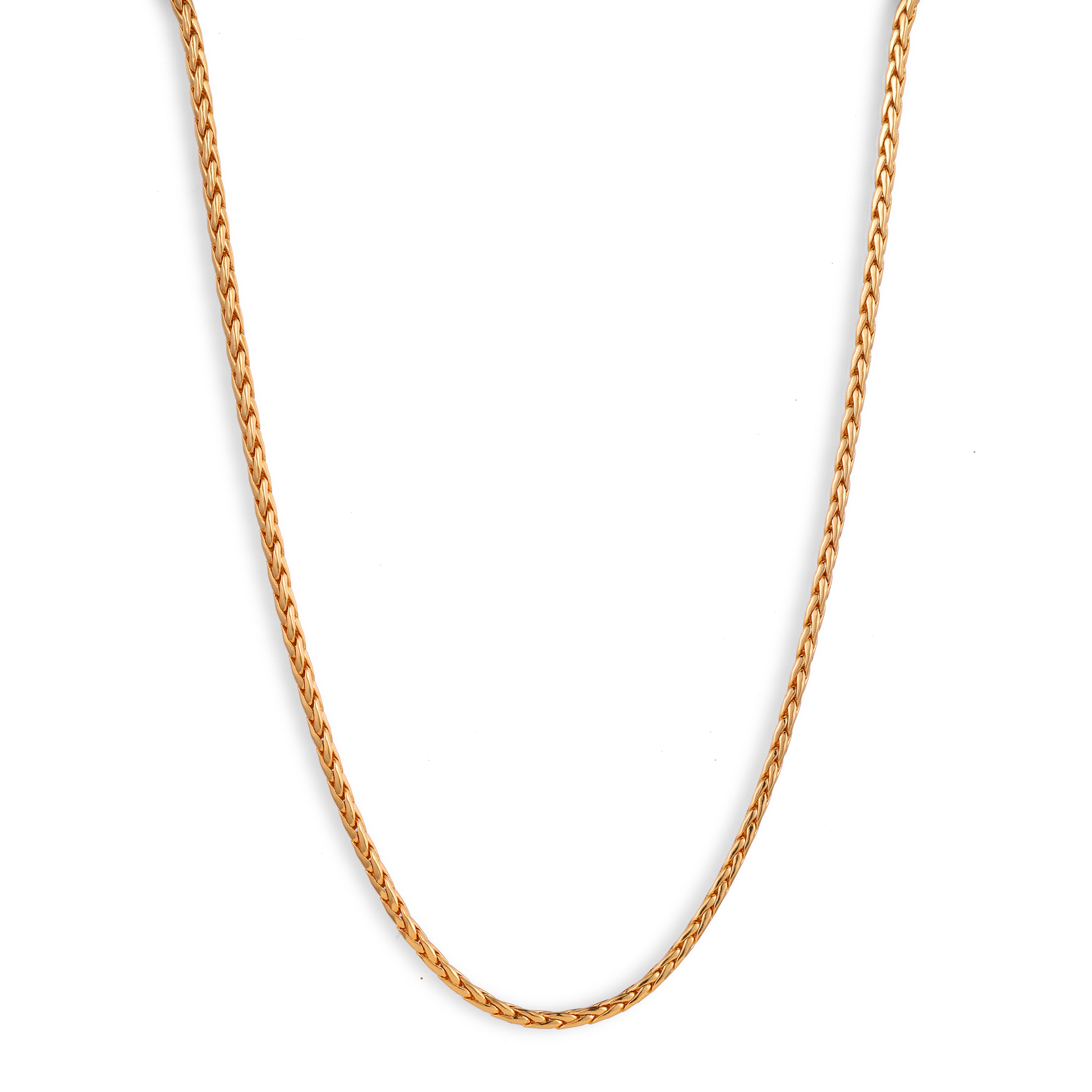Wheat Chain Necklace — 14K gold-plated recycled brass necklace by Sucra