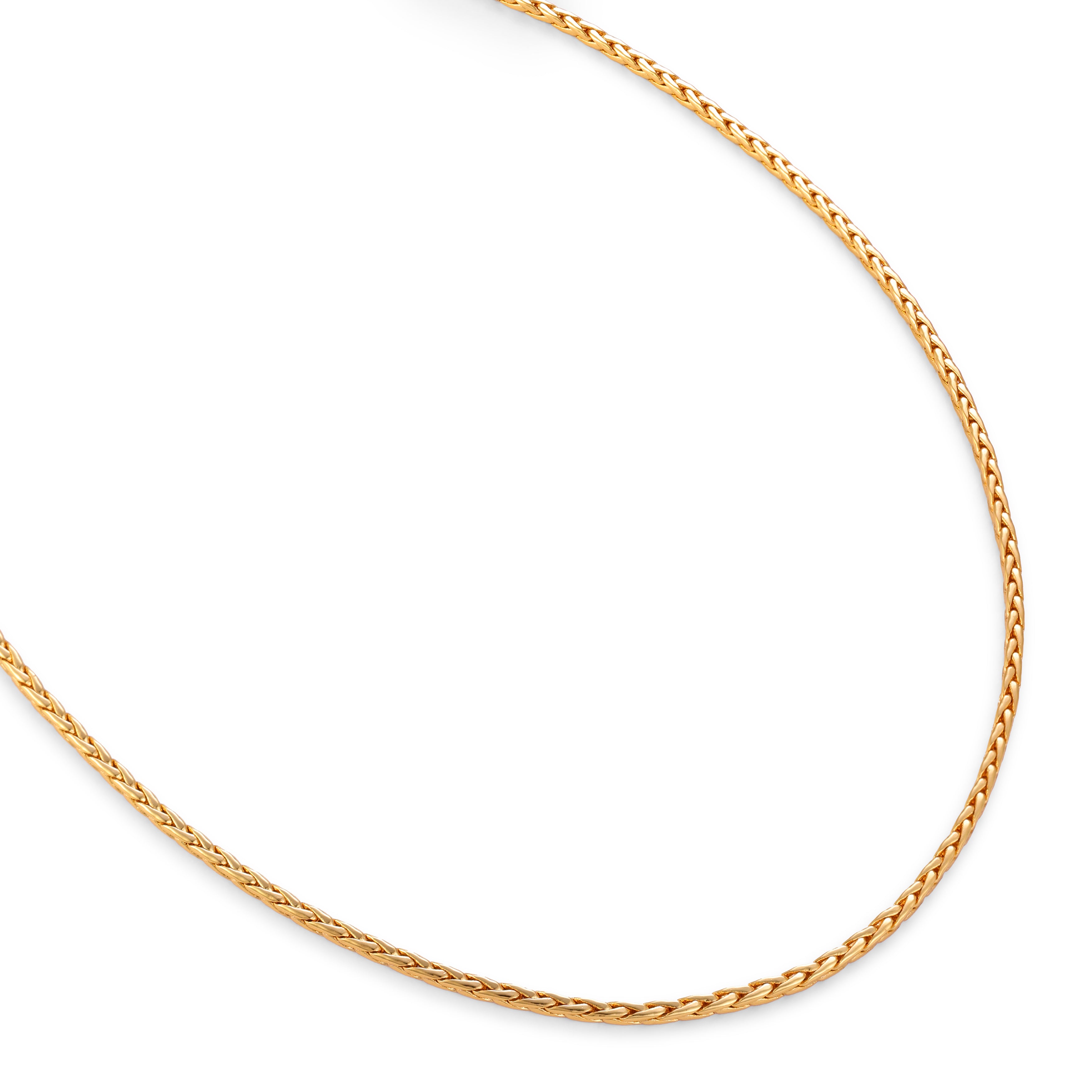 Wheat Chain Necklace — 14K gold-plated recycled brass necklace by Sucra