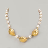 Aurora Nugget Pearl Necklace - gold necklace with freshwater pearls by Sucra