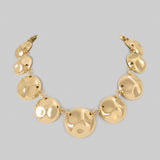 Aura Disc Necklace - gold hammered disc necklace by Sucra