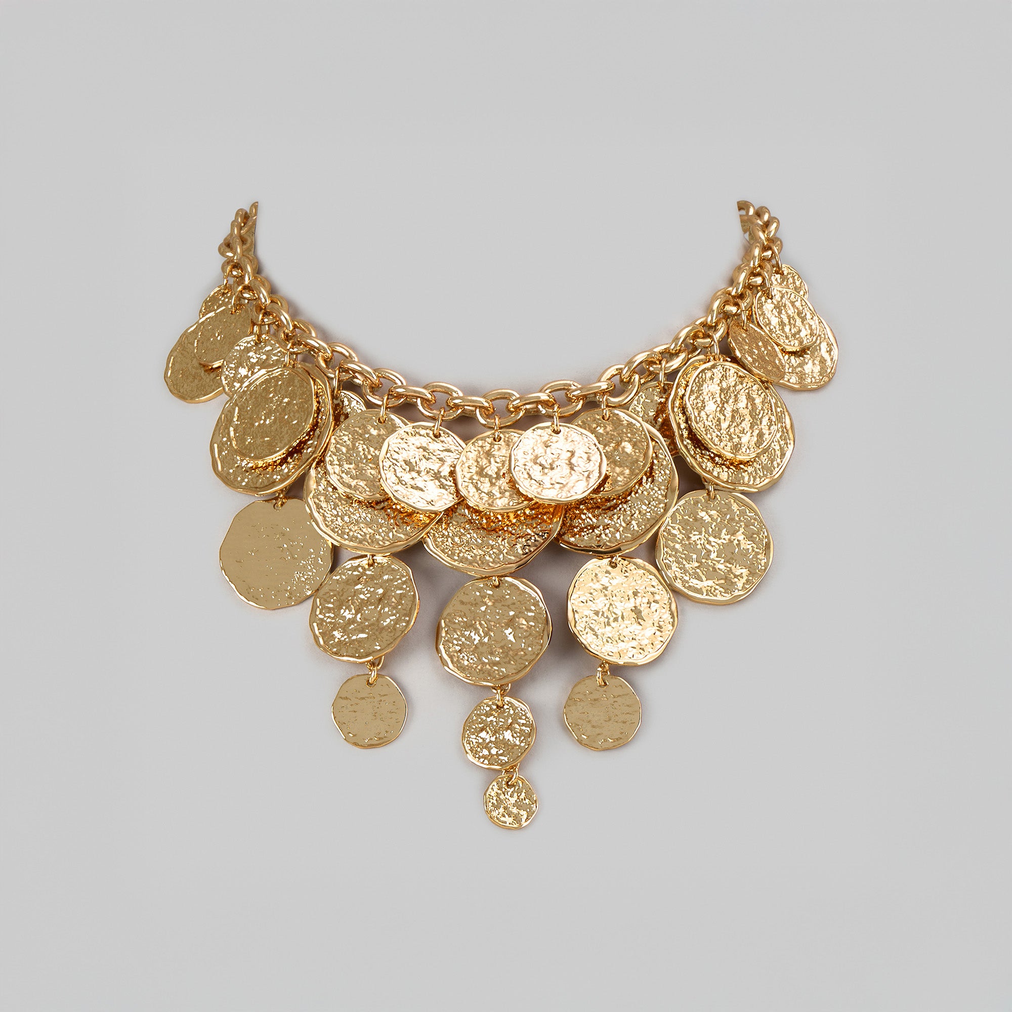 Gilded Medallion Statement Necklace