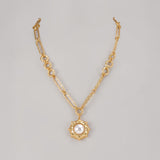 Solar Grace Pendant Necklace - gold pendant necklace with a freshwater pearl by Sucra