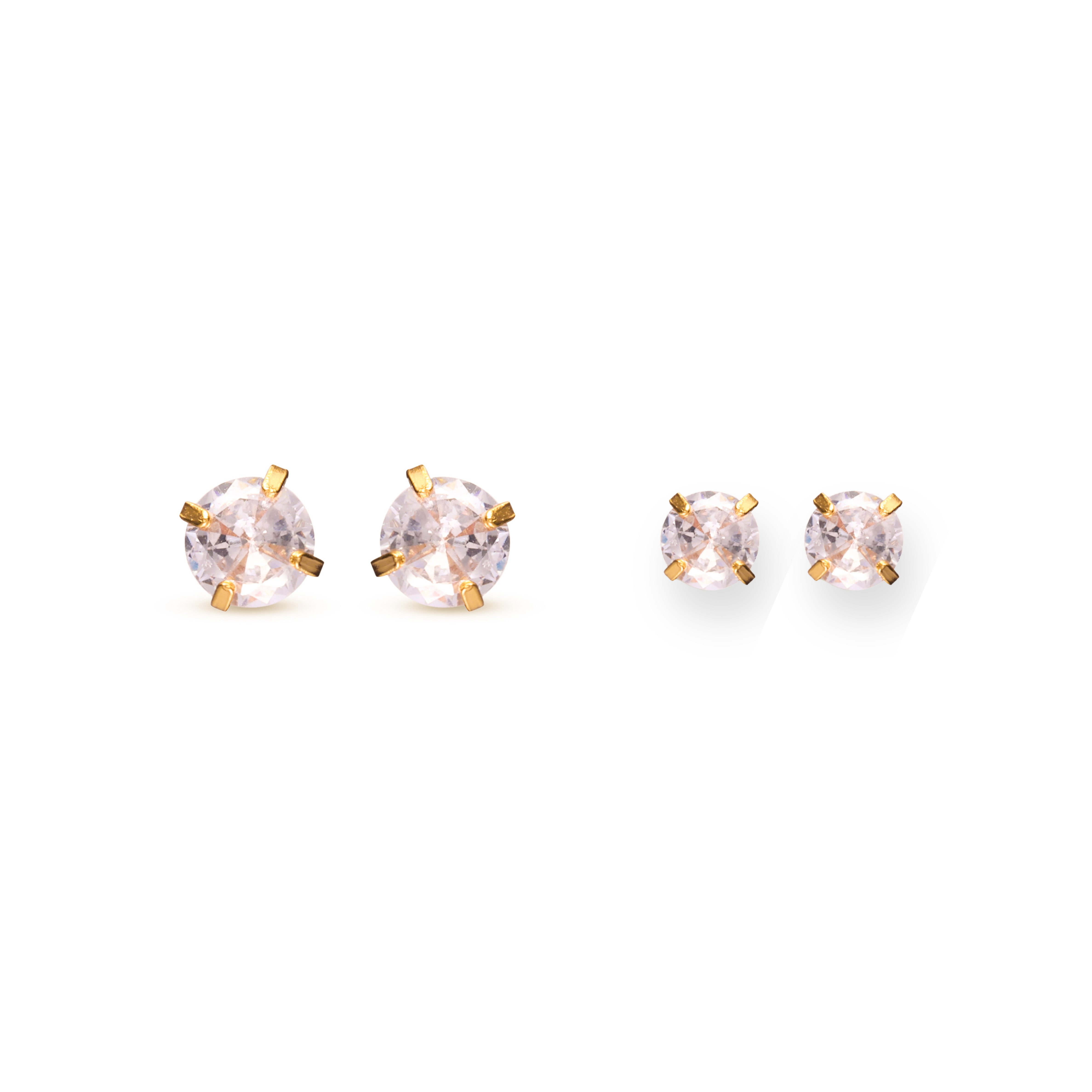 Facet Duo Studs - gold CZ stud earrings by Sucra
