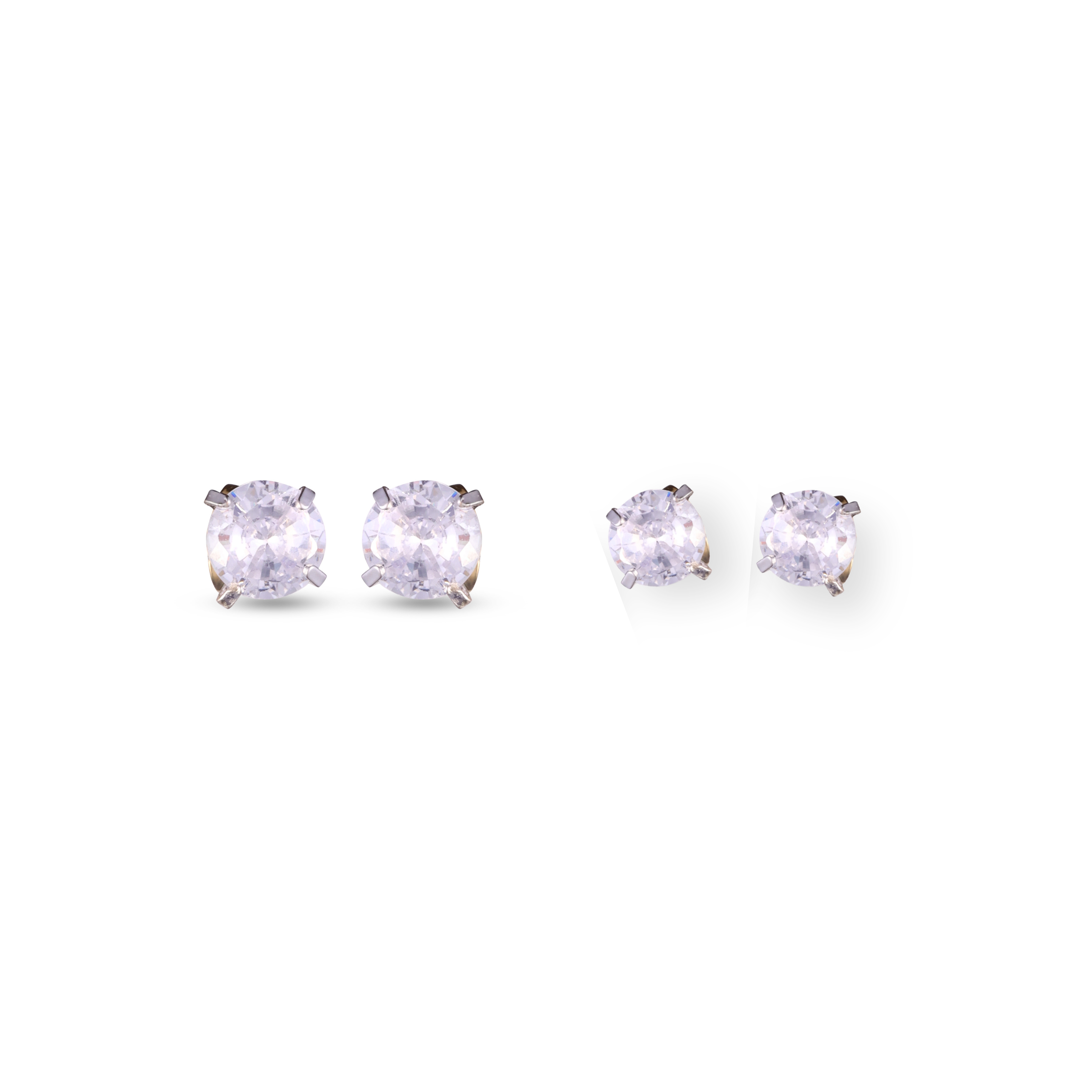 Facet Duo Studs - gold CZ stud earrings by Sucra