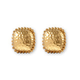 Hammered Cushion Earrings - gold hammered square stud earrings by Sucra